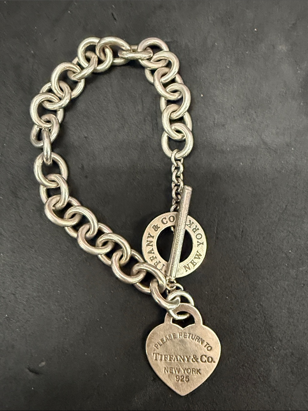 Tiffany & Co. Silver Heart Tag Toggle Bracelet